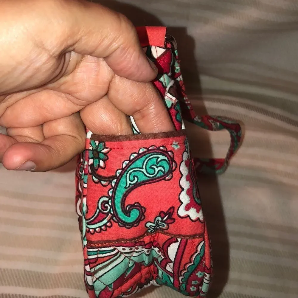 Bella Taylor Paisley Quilted Coral Green White Small Shoulder Hobo Bag Purse